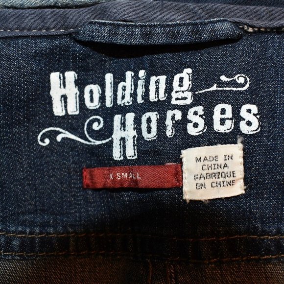 Anthropology "Holding Horses" Cotton-Linen Blend Drawstring Denim Jacket - Picture 11 of 12